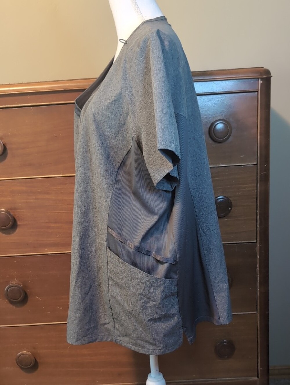 Hanes Comfort Fit Gray Scrub Top Hospital Vet Tech 3XL - Picture 5 of 12